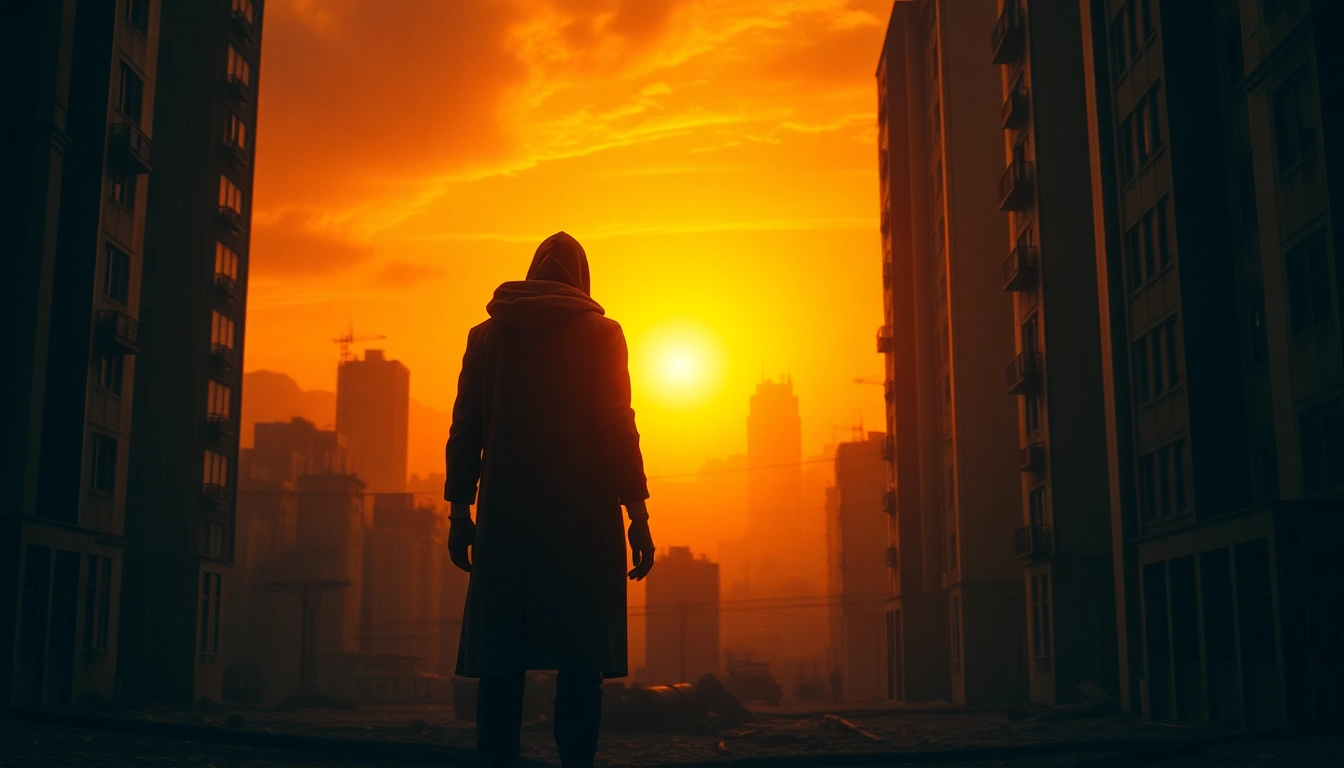 Watch одни из нас 1 сезон онлайн — gripping post-apocalyptic scene with a lone survivor in a ruined city, perfect for fans of survival dramas.