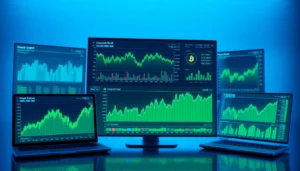 Secure and user-friendly interface of the aicoin官网 platform showcasing real-time crypto market data on diverse devices, emphasizing accessibility and security features.