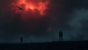 Стильное изображение из сериала одни из нас 1 сезон онлайн с постапокалиптическим фоном и героем в центре, идеально подходит для привлечения фанатов.