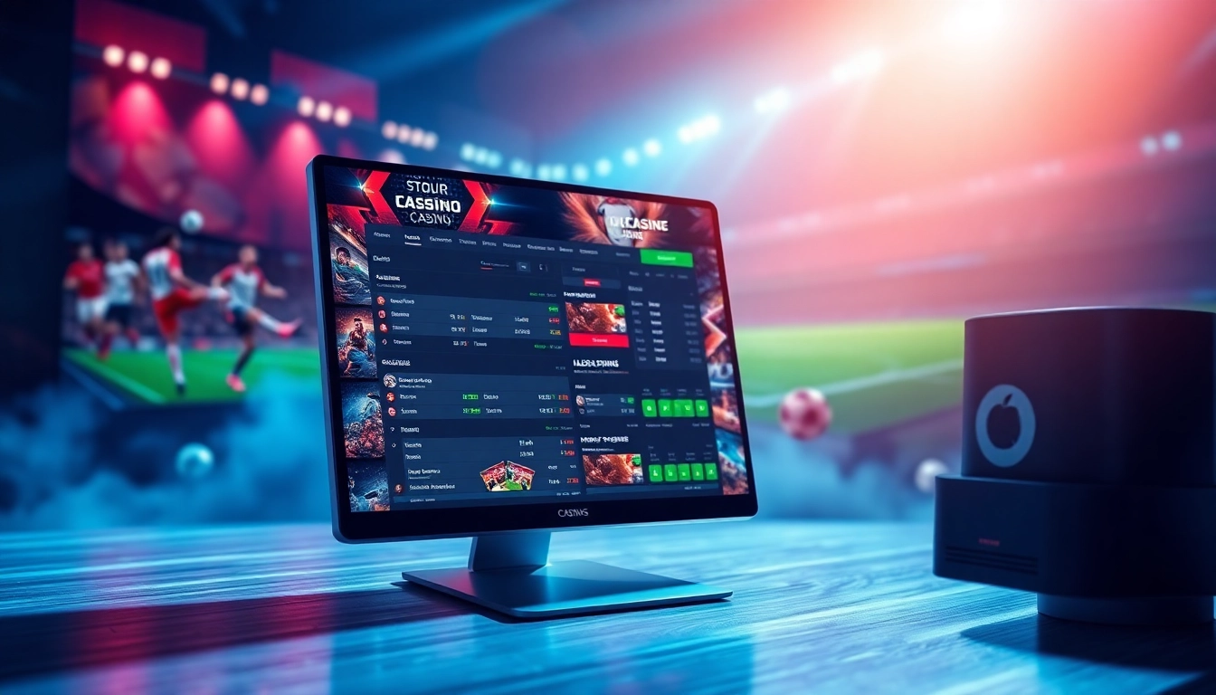An engaging image of an online betting platform displaying sports events and betting options on a digital device.