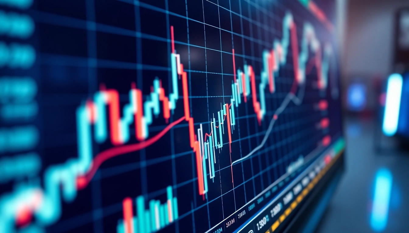 Trading view platform showcasing real-time market data with vibrant charts and trading tools
